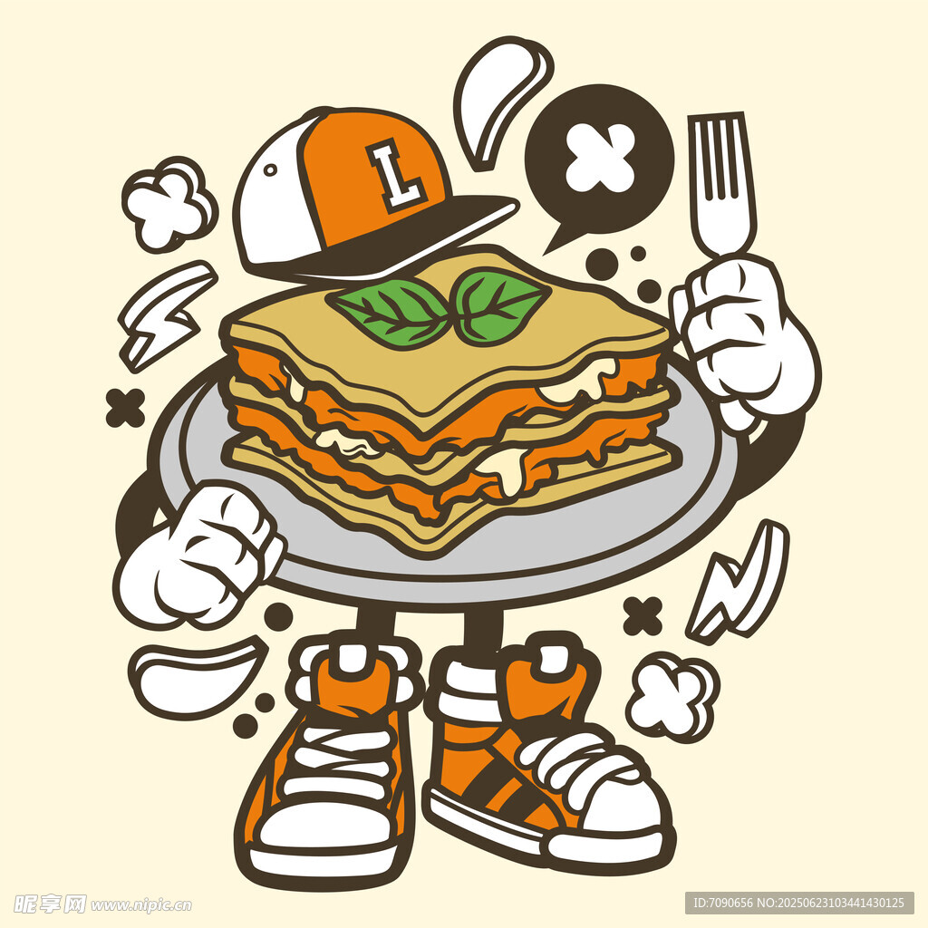 卡通千层面角色形象