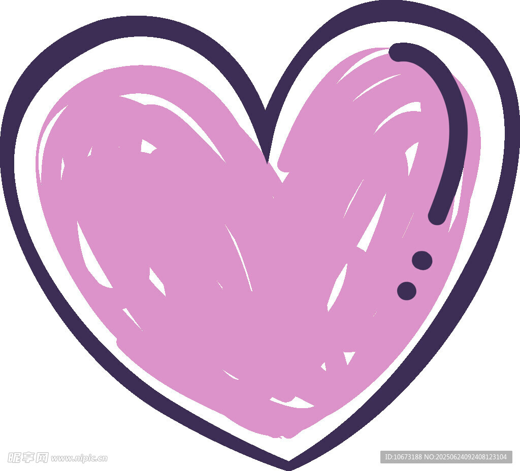 手绘粉色爱心图案