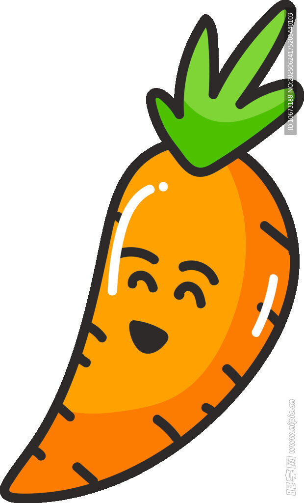 可爱笑脸胡萝卜卡通形象