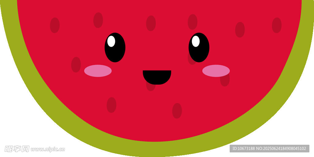 可爱笑脸西瓜插画