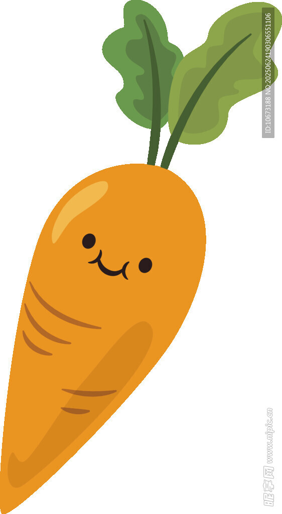 可爱笑脸胡萝卜插画