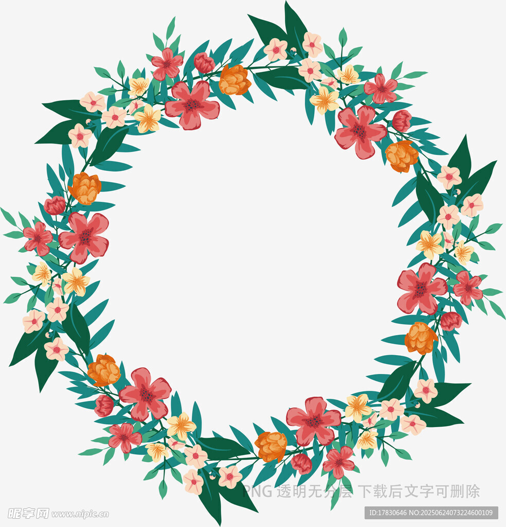 花卉花环装饰图案