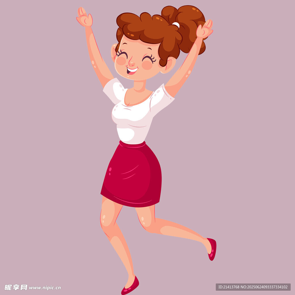 跳跃的快乐女孩