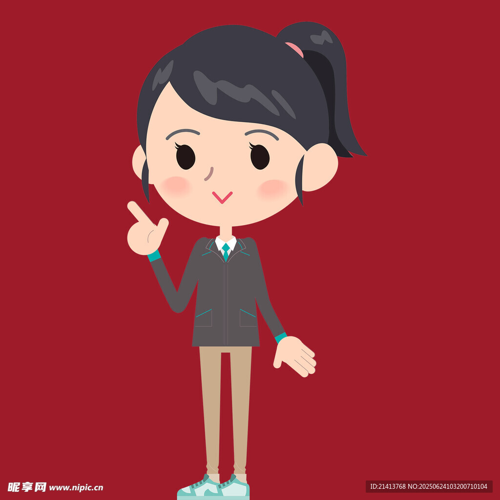 俏皮女孩比耶示意