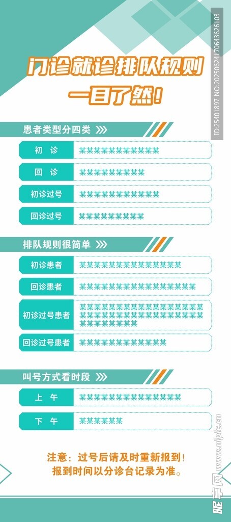 门诊叫号流程排版格式