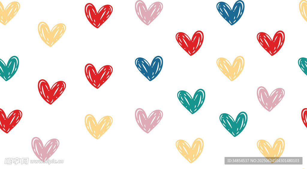 多彩爱心图案背景