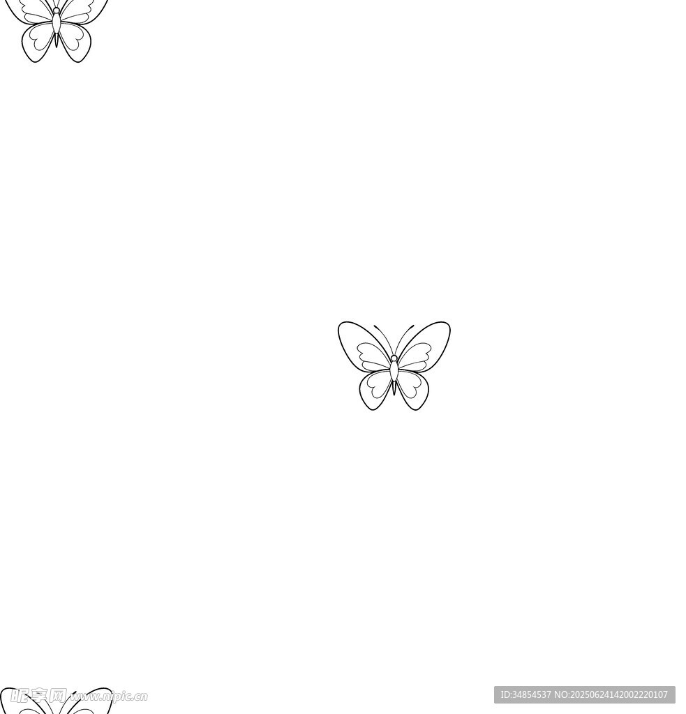 简约线条蝴蝶图案设计