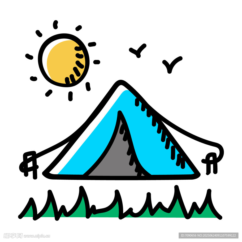 户外露营场景插画