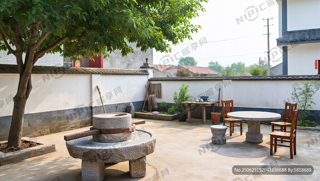 农家庭院 新农村 有院墙 照片