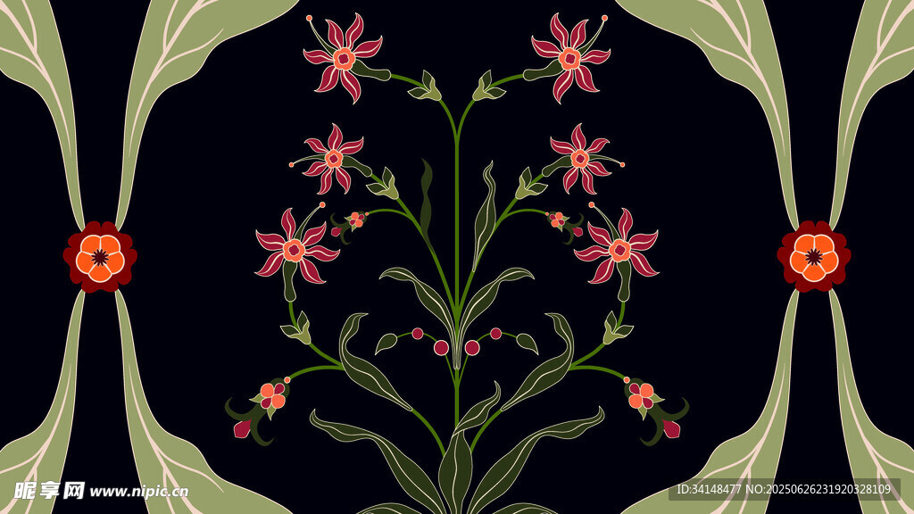 复古花卉图案装饰艺术