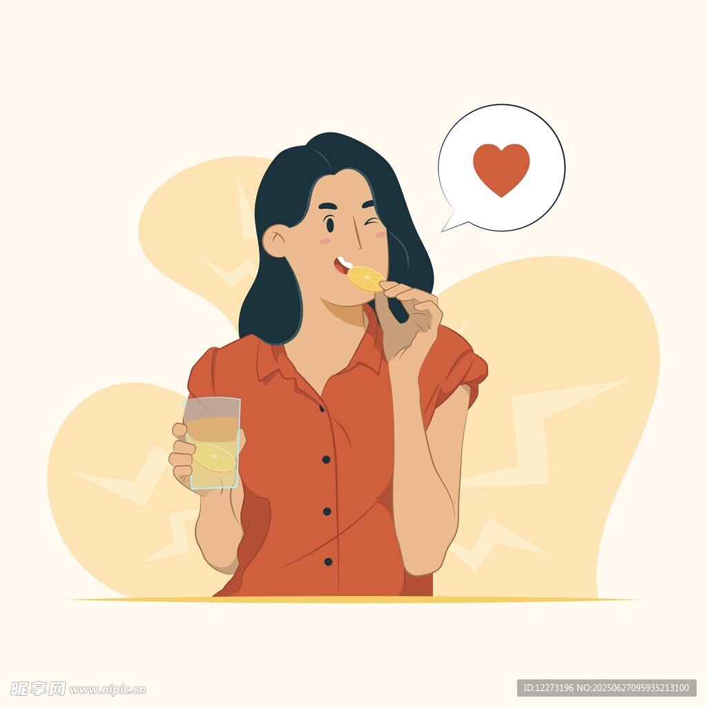 女子手持饮品陷入甜蜜遐想