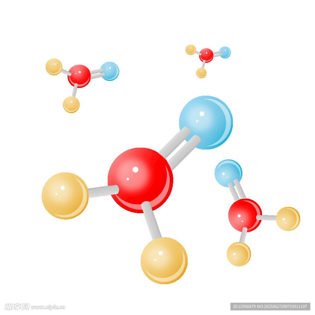 多彩分子结构模型展示