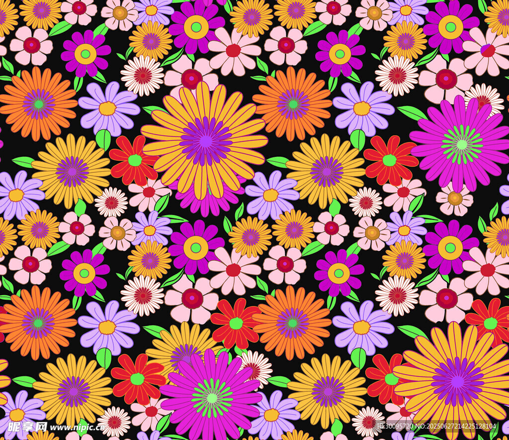 多彩花卉图案背景