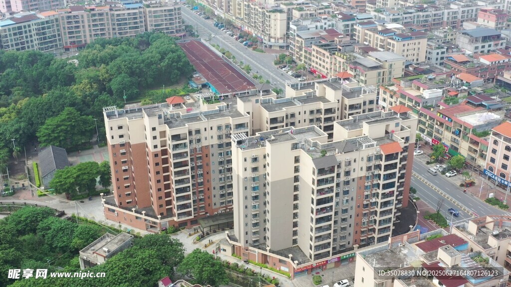 城市高层住宅区俯瞰图
