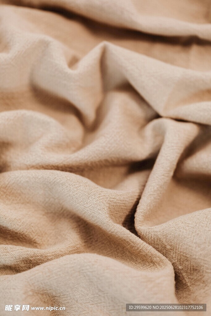 米色褶皱布料纹理特写