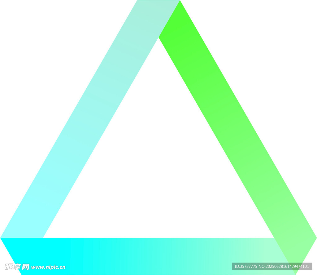 三色渐变三角形图标