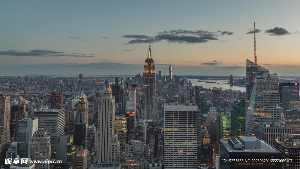 纽约城市天际线壮丽景观
