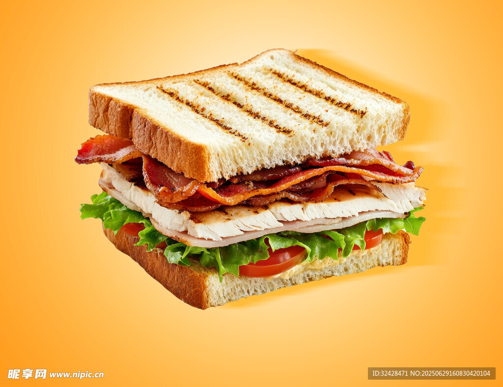 培根蔬菜三明治