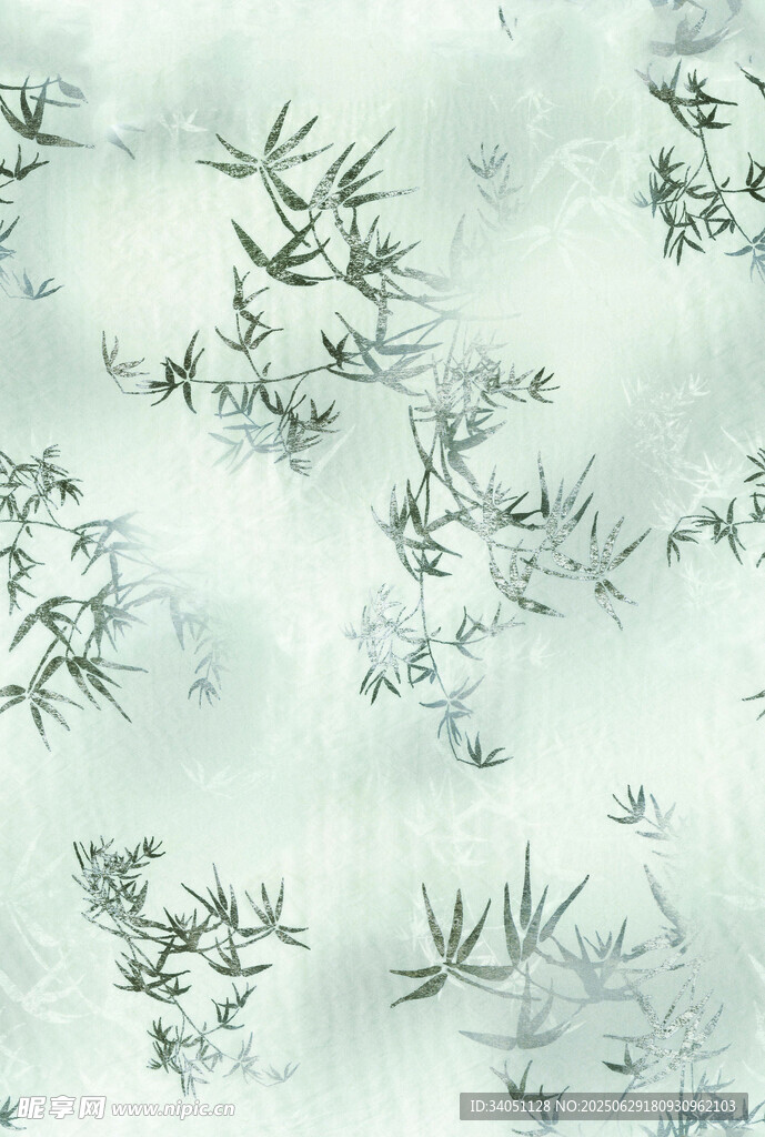 水墨竹叶纹理图案