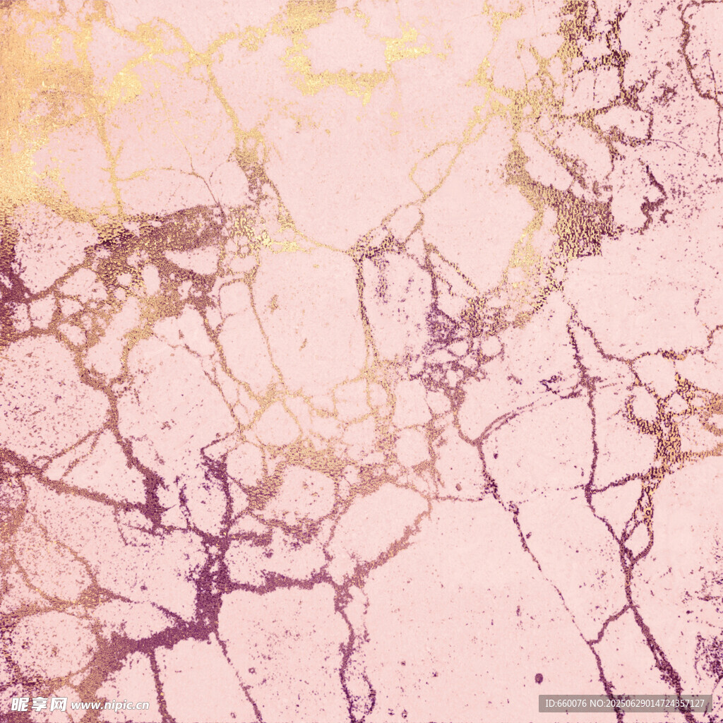 粉色鎏金裂纹大理石纹理背景