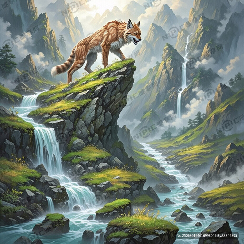 亶爰山。山上水流众多 头生长发