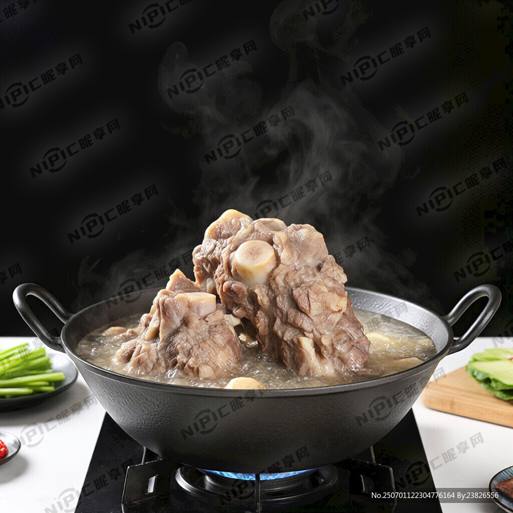 黑色背景 内有牛大骨头