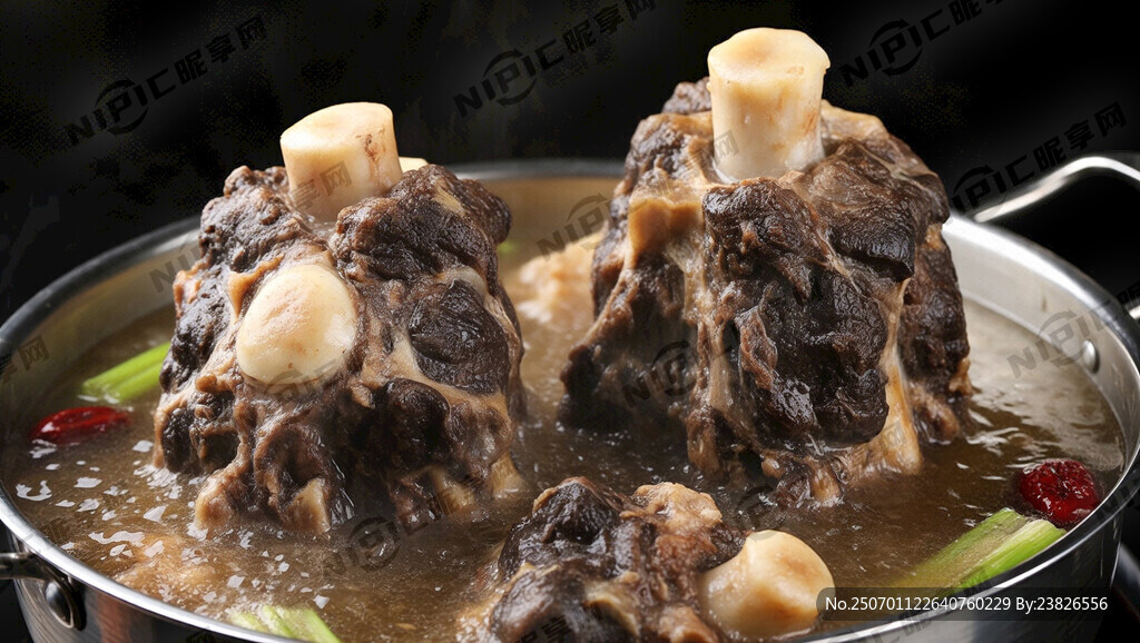 黑色背景 牛棒骨 牛脊骨