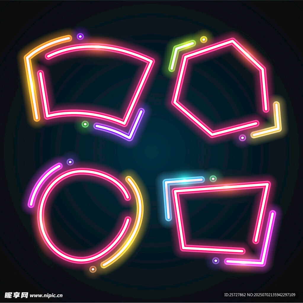 霓虹灯造型蓝色光圈