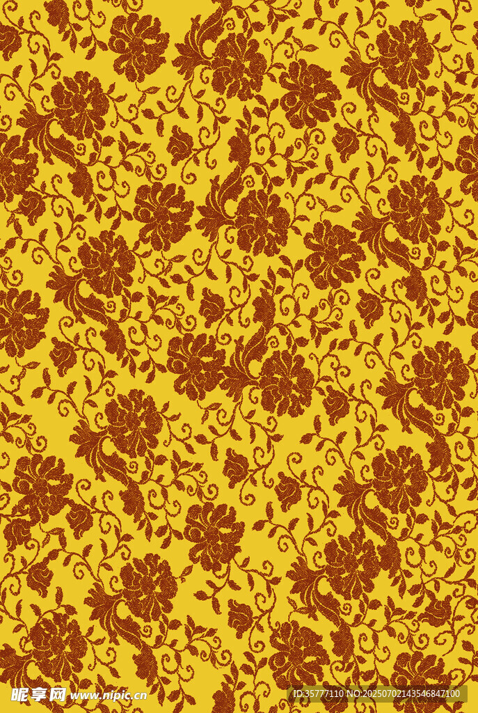 复古黄色花卉图案纹理
