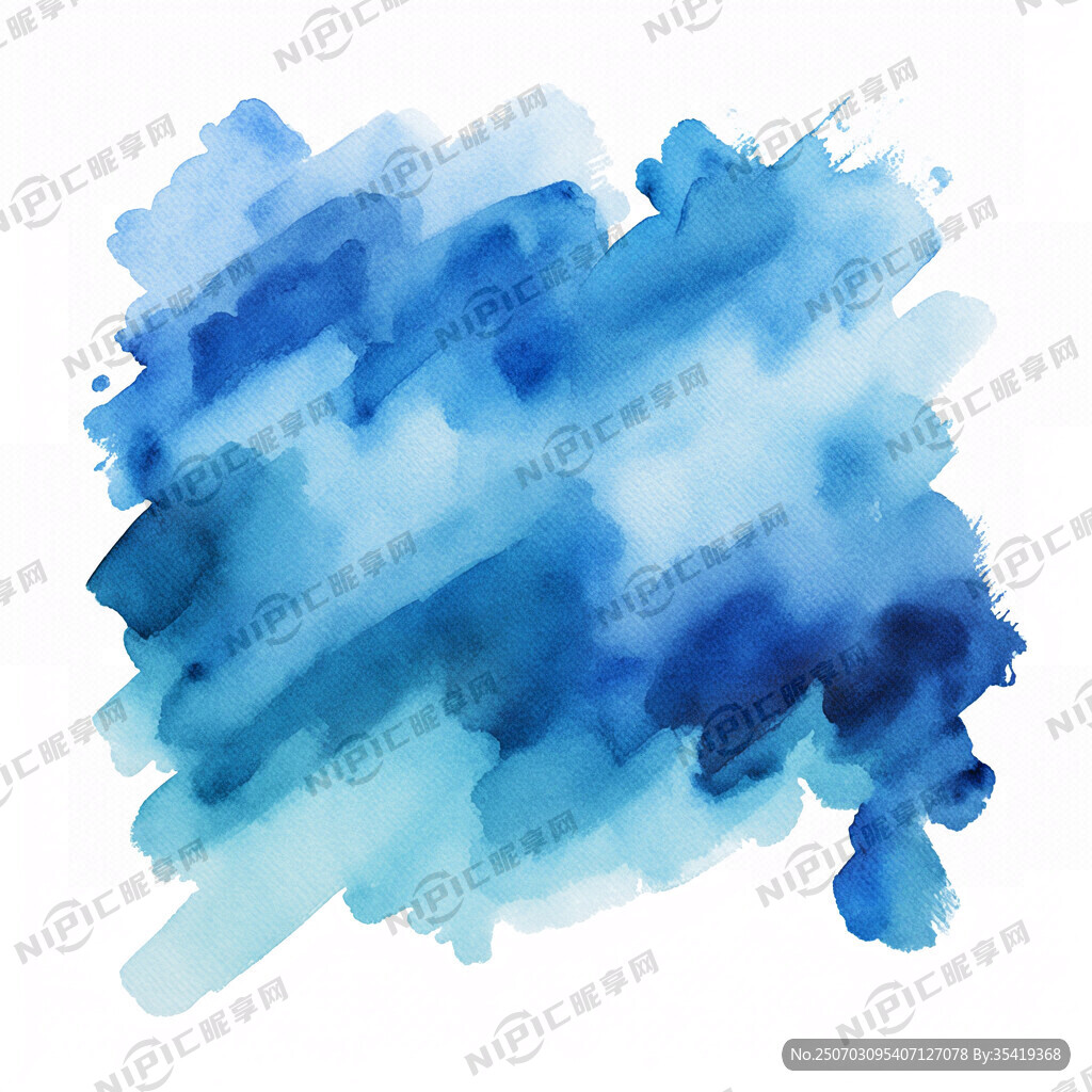 抽象蓝色水彩渐变多层纹理