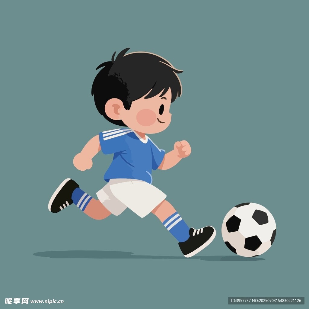 足球少年卡通矢量