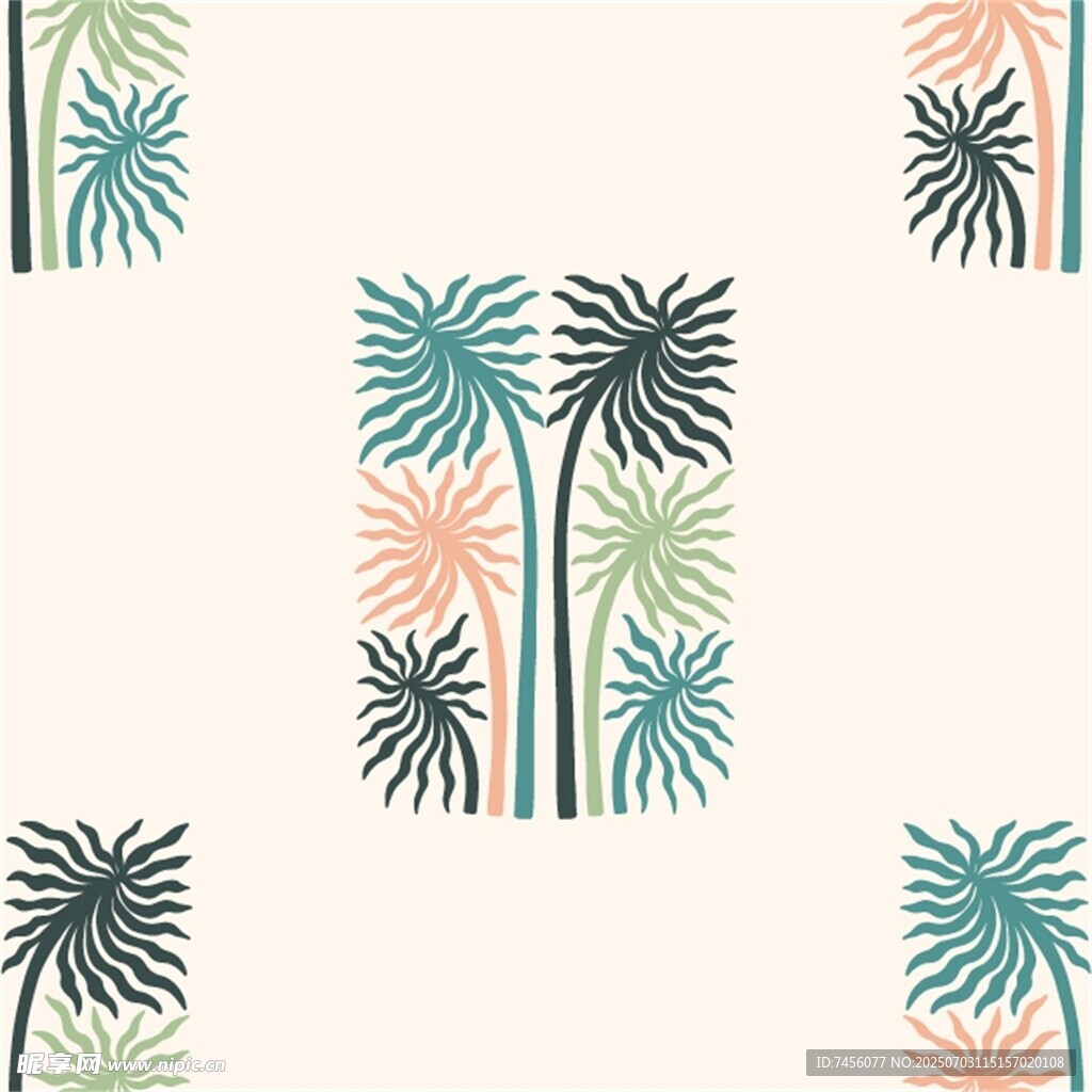 热带棕榈叶图案背景