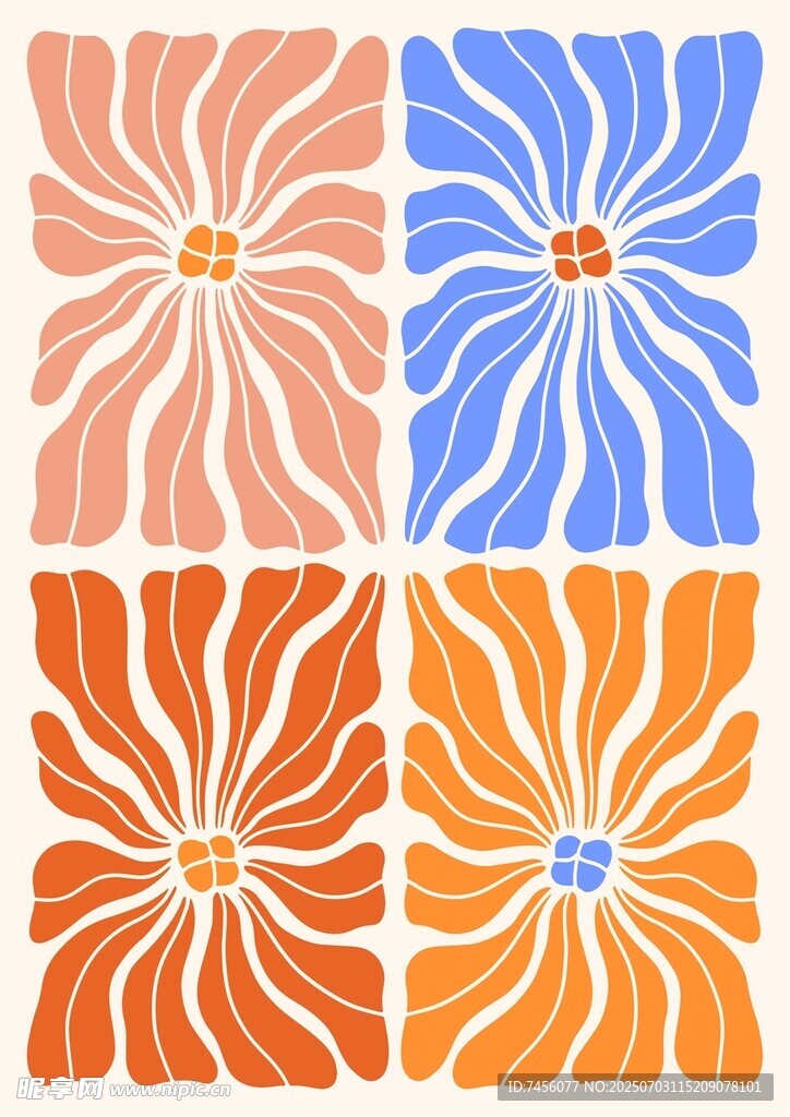 多彩花卉图案设计