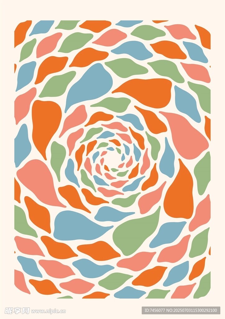 多彩几何螺旋图案