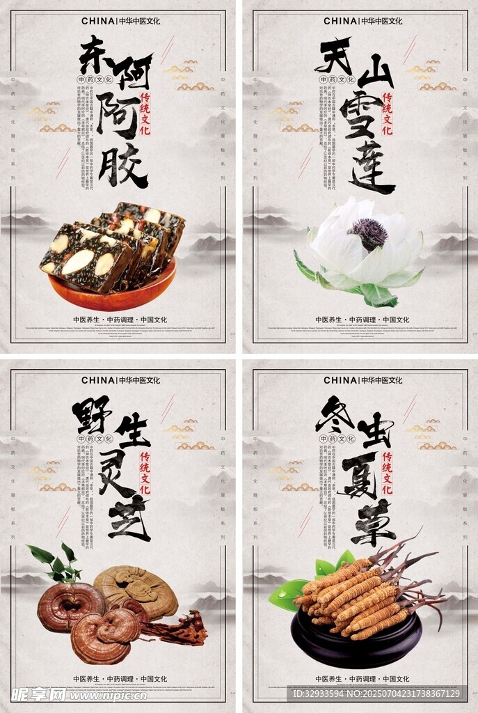 中国风中药文化展板