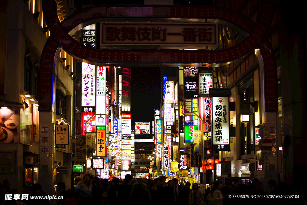 繁华都市夜景街道景象