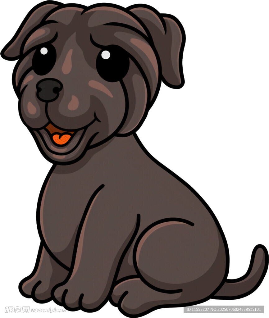 可爱小黑狗卡通形象