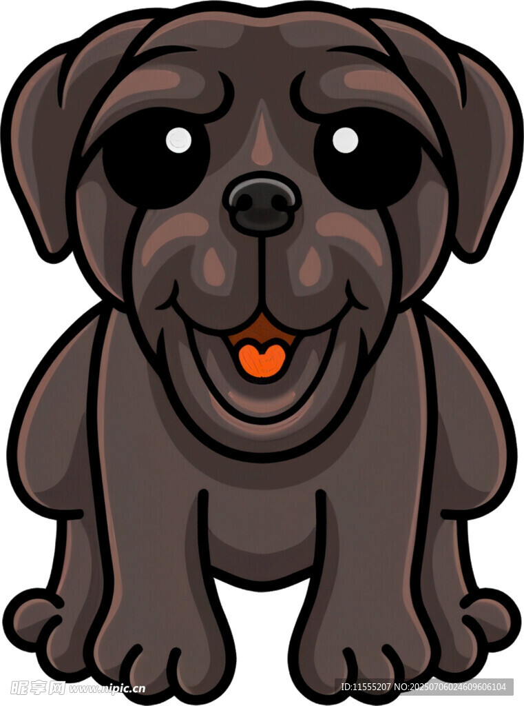 可爱黑色哈巴狗卡通形象