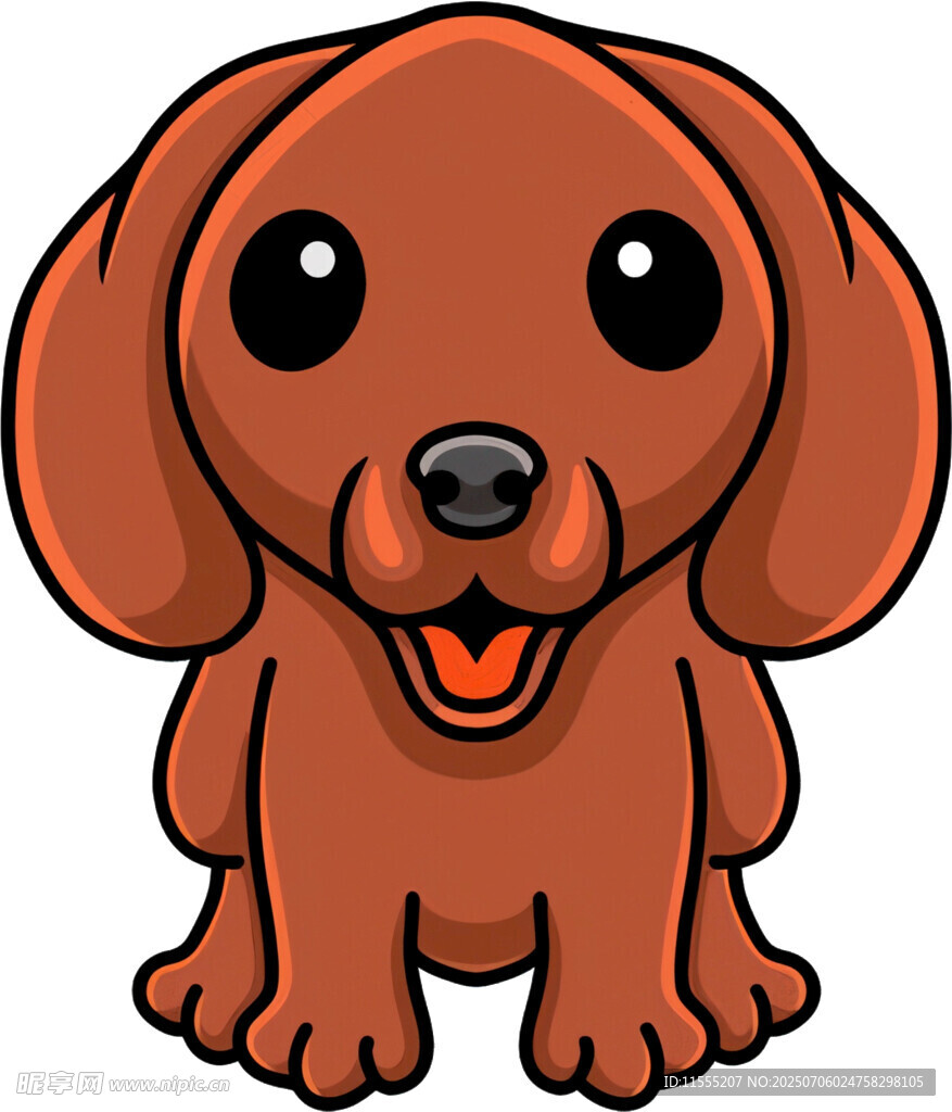 可爱棕色小狗卡通形象