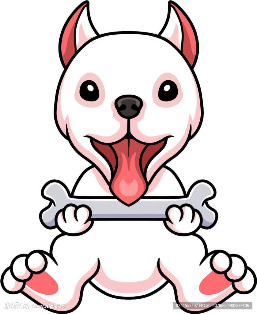 可爱小狗抱骨头