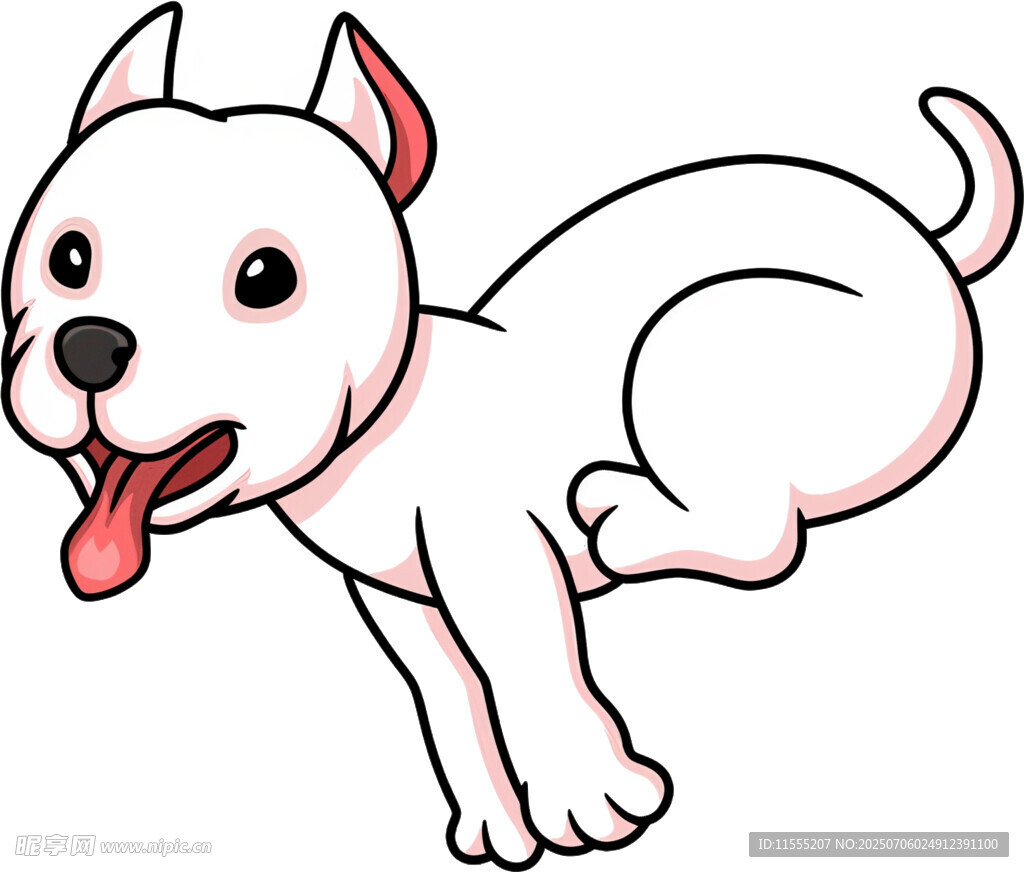 跳跃的可爱小白狗