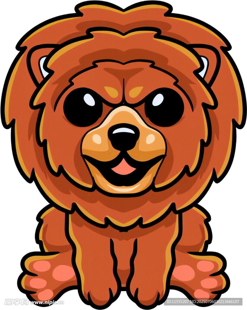 可爱卡通棕色小狗形象