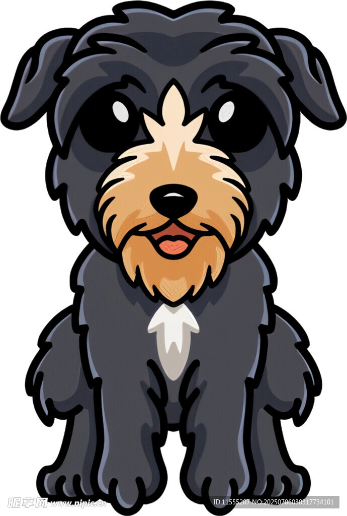 可爱黑色小狗卡通形象