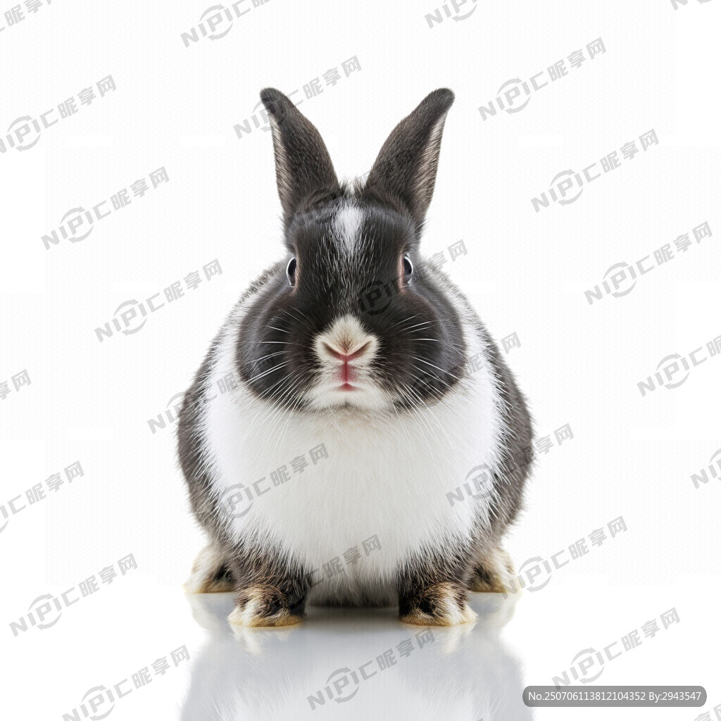兔子 正面 白色背景 全身