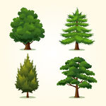 多样树木插画