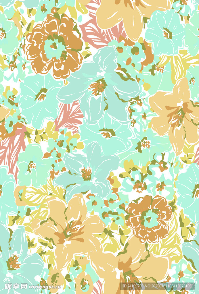 清新花卉图案背景