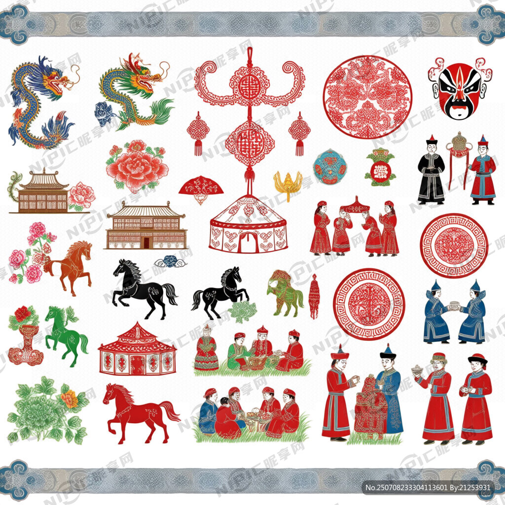 围栏图案融合民族文化与蒙古特色