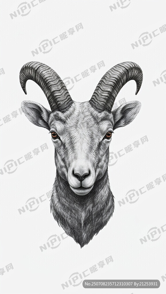 羊头、唯一的头、图腾、纹理、无