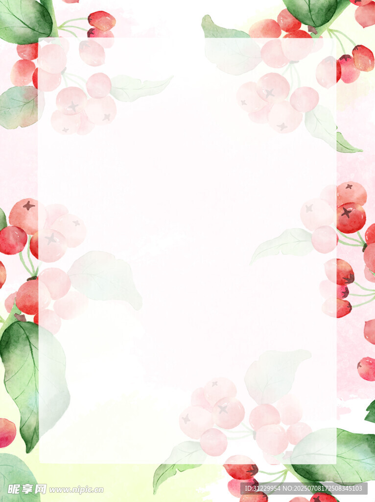 花卉水彩画背景图