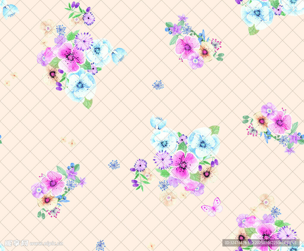 清新花卉图案背景